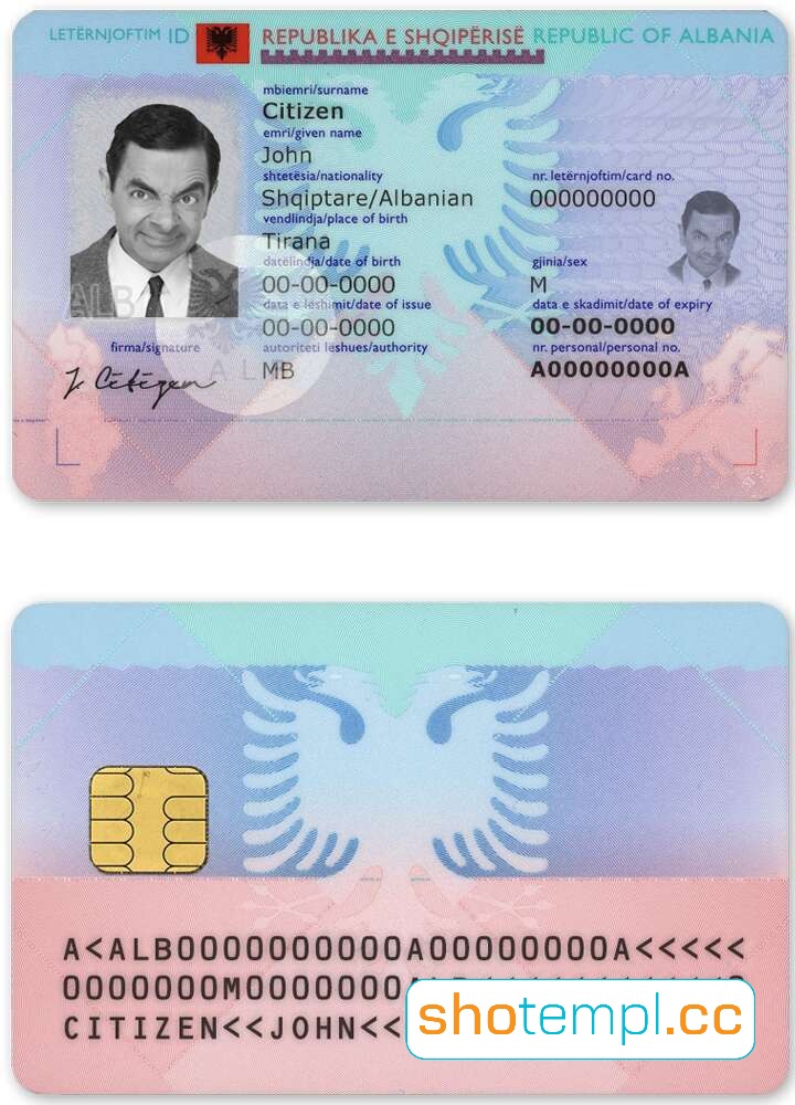 Albania ID Card PSD Template
